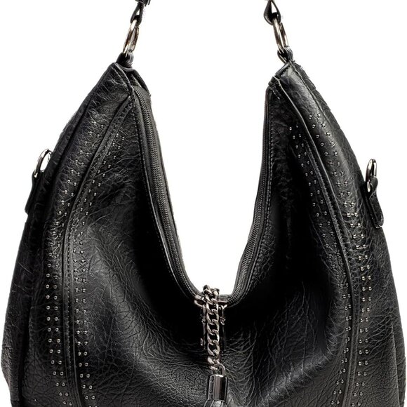 Large Capacity Vegan Leather Hobo Tote with Adjustable Strap - Effortless Style - Picture 1 of 6